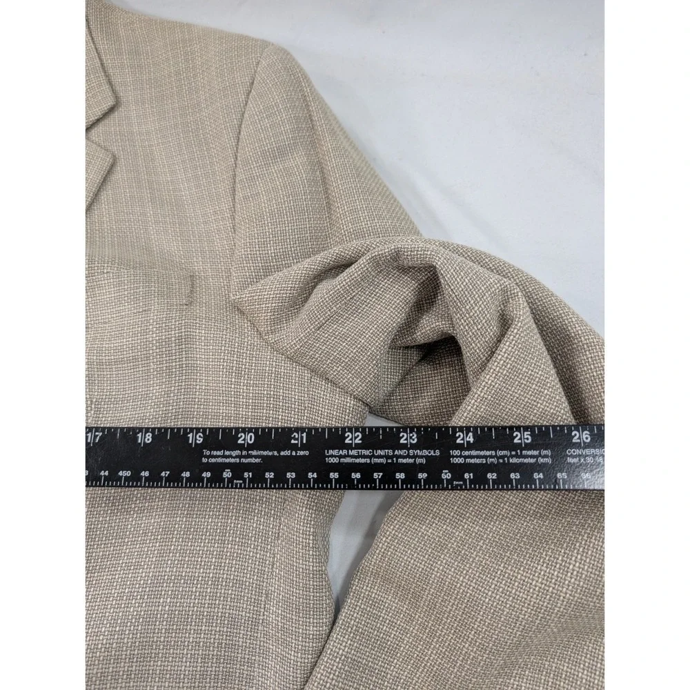 Ralph Lauren Blazer Sport Coat Ivory Burlap 100% Silk Ventless Blazer 42L 44